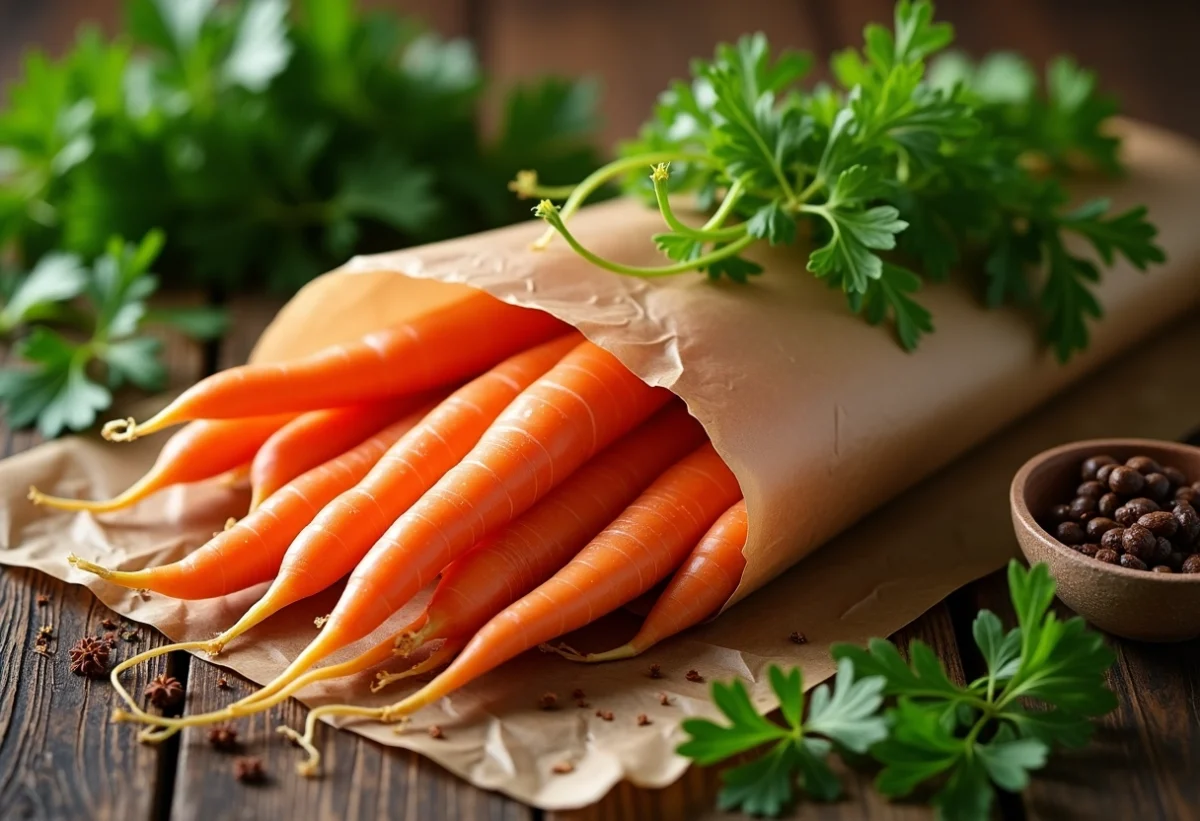 Techniques ancestrales de cuisson des carottes en papillote